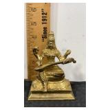 Brass Saraswati idol/ religious sculpture 4" tall