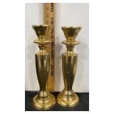 Solid brass urn shaped candle holders  12" tall