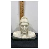 Italian Alabaster bust of Dante 8.5" x  10.5"