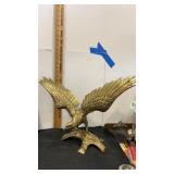 14" x  19" large brass American bald eagle