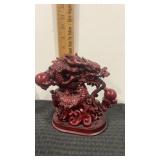 Red resin dragon statue // figure  7"