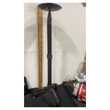 35" iron footed candleholder