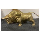 Solid brass  charging bull Taurus sculpture