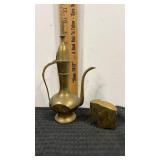 Brass elephant figure and genie teapot/coffee pot