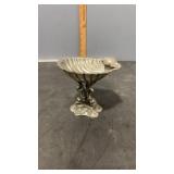 Cast Silver Plate Shell with Dolphin Pedestal
