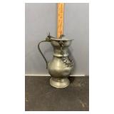 Swiss Made Heavy Pewter Lidded Pitcher Flagon