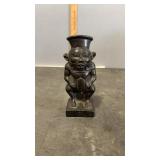 Carved Wood Statue of Bes 2.25" x 2" x 6"