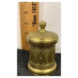 Brass container with lid  4" tall