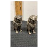 2 Metal owl figures  3.5" tall