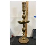 Etched brass floor candlestick alter prayer
