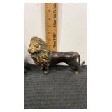 Brass lion statue 4.75" tall x  8.5" long