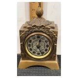 Ornate Mantel clock MCM Brass made in India.