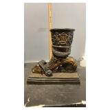 Hollow Cast Aged Bronze Rams Head Cornucopia 8" x