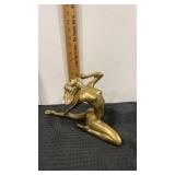 Brass  Reclining woman figure art deco nouveau