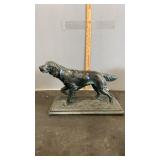 Bronze Irish/English Setter Pointing Statue 15" x