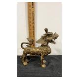 9.5" x  10"  bronze  sculpture  Snow lion  Tibet