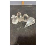 4 Small Clear Quartz Crystals