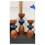 3. Wooden  decorative candle holders  tallest 1