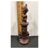 Statue of a tribal figure with lid 10.5? tall