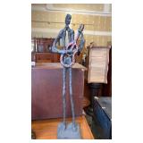 25" Giacometti style guitar player art sculpture
