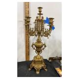 Brass 24" 5 arm large candelabra 6 candle holder