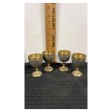4. 3? brass goblets