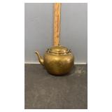 Brass Etched Teapot/Kettle 5"
