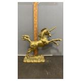 Brass Unicorn Statue 10"