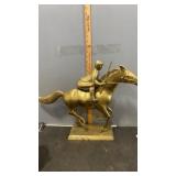 Brass Horse & Jockey Statue 15"
