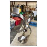Abstract metal ribbon sculpture  26" tall