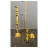 Pair of Brass Unmarked Candlestick Holders with