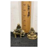 2 small brass figures Buddha