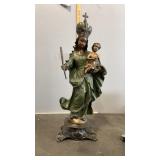 Bronze Statue of Madonna and Child 10" x 4" x 24"