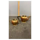 India Peacock Etched Tea Set, Sugar Bowl, Teapot