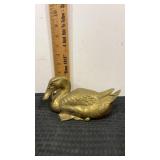 Solid brass  3.5" x 8" Duck mallard sculpture