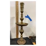 Etched brass floor candlestick alter prayer