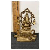 8"  Lord Ganesha seated on high pedestal with