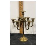 Brass candelabra 7 arms to hold candles 12" tall