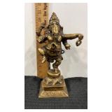 10.5" Dancing Ganesha brass sculpture