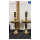 2 Solid brass church candle stick holders 13 3/4"