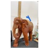Approximately 18" tall x 17.5"  wooden Elephant