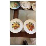 2 Pear Fruit Decorative Porcelain Plates
