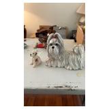 2 Ceramic? Dog Decorative Figurines