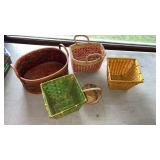Decorative baskets and picnic basket. Lid is not
