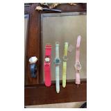 5 Colored Leather Wrist Watches, Luio Santini,