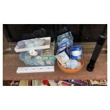 Lot of light bulbs  and flashlight