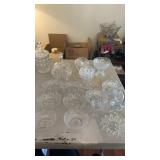 15 Crystal/Glass Items, Bowls, Baskets, Trays and