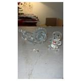 Lion crystal candy/nut  dish  and more
