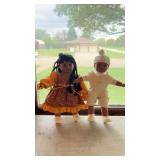 Olmec boy and girl dolls  12.5" tall