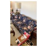 Floral Mid Century Modern Couch with 2 Throw